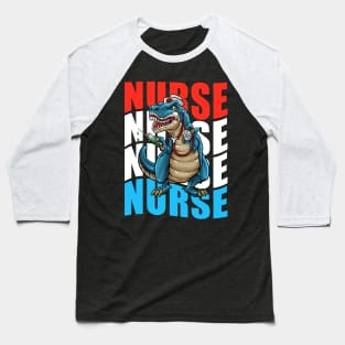 Nurse RN T-Rex Baseball T-Shirt